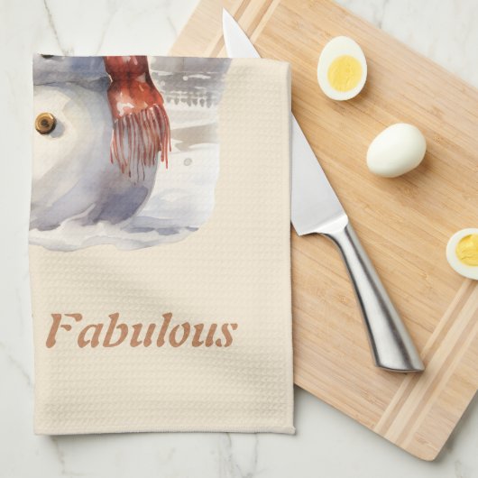 Frosty & Fabulous Schattigee Sneeuwman Kerst Theedoek (Quarter Fold)