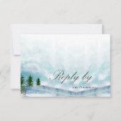 Frosty Fairytale Sneeuwvlokken Winter Bruiloft RSVP Kaartje (Voorkant)