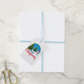Frosty Family: Lichtblauw Winter Wonderland Design Cadeaulabel (Met Touw)