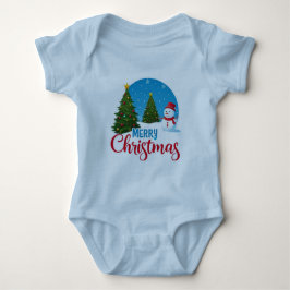 Frosty Family: Lichtblauw Winter Wonderland Design Romper