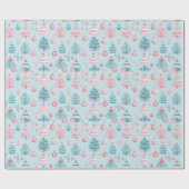 "Frosty Festive Wonderland Pattern" Cadeaupapier (Vlak)