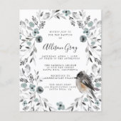 Frosty Floral Baptisme | Begrotingsbrochure Flyer (Voorkant)