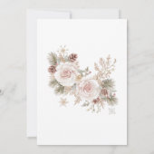 Frosty Flowers Winter Pink Christmas Bridal Shower Kaart (Achterkant)