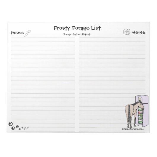 Frosty Forage House|Paarden Notitieblok (Voorkant)
