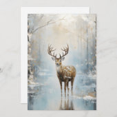 Frosty Forest Woodland Herten Feestdagenkaart (Voorkant / Achterkant)