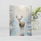 Frosty Forest Woodland Herten Feestdagenkaart (Staand voorkant)