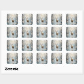Frosty Forest Woodland Herten Vierkante Sticker (Vel)