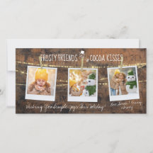 Frosty Friends & Cocoa Kisses Snowman 3-fotokaart