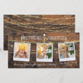 Frosty Friends & Cocoa Kisses Snowman 3-fotokaart (Voorkant / Achterkant)