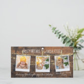 Frosty Friends & Cocoa Kisses Snowman 3-fotokaart (Staand voorkant)