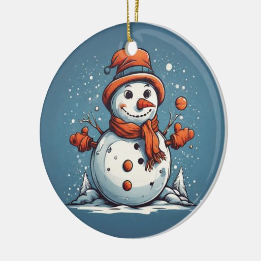 Frosty Fun Keramisch Ornament (Links)
