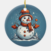 Frosty Fun Keramisch Ornament (Achterkant)