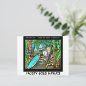 Frosty Goes Hawaii Funny Kerstmis Feestdagenkaart (Staand voorkant)