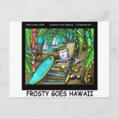 Frosty Goes Hawaii Funny Kerstmis Feestdagenkaart (Voorkant)