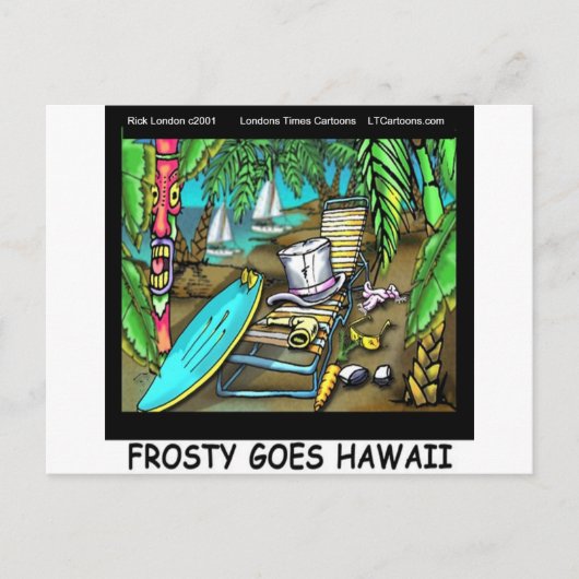 Frosty Goes Hawaii Funny Kerstmis Feestdagenkaart (Voorkant)