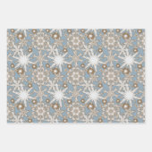 Frosty Gold Trimmed Snowflakes Inpakpapier Vel (Voorkant 3)