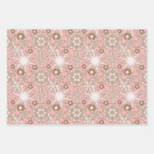 Frosty Gold Trimmed Snowflakes Inpakpapier Vel (Voorkant 2)