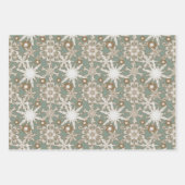 Frosty Gold Trimmed Snowflakes Inpakpapier Vel (Voorkant)