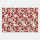 Frosty Gold Trimmed Snowflakes Wrapt Paper she (Voorkant)