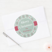 Frosty Green Argyle Kerst stickers (Envelop)