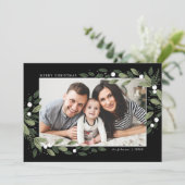 Frosty Green Wreatfoto Card Kaart (Staand voorkant)