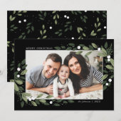 Frosty Green Wreatfoto Card Kaart (Voorkant / Achterkant)