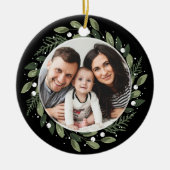 Frosty Green Wreath Keramisch Ornament (Voorkant)