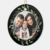 Frosty Green Wreath Keramisch Ornament (Links)