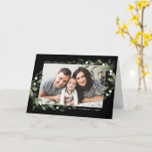 Frosty Green Wreath Wenskaart Kaart (Gele Bloem)