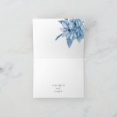 Frosty Grey Blue Floral Wedding Bedankt Kaarten (Binnen)