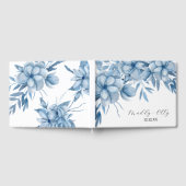 Frosty Grey Blue Floral Wedding Gastenboek (Volledig)