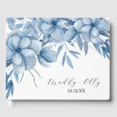 Frosty Grey Blue Floral Wedding Gastenboek (Voorkant)