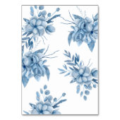 Frosty Grey Blue Floral Wedding Kaart (Achterkant)