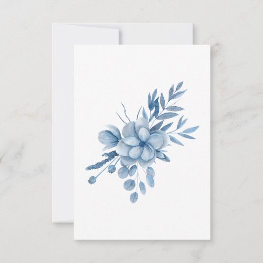 Frosty Grey Blue Wedding Invitation Kaart (Achterkant)