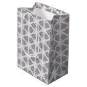Frosty Grey Wit Raster Medium Cadeauzakje (Achterkant Gekanteld)