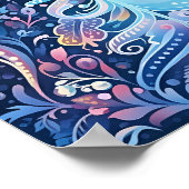 Frosty grillige fantasie kerstpatroon poster (Hoek)