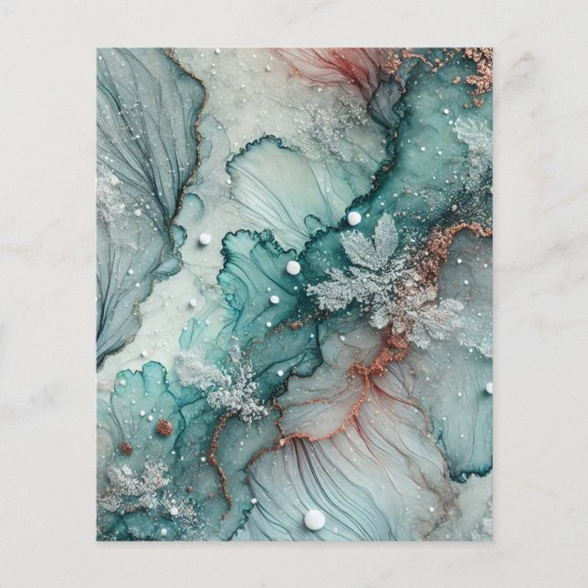 Frosty Herfst Morning Alcohol Ink Scrapbook Paper (Voorkant)