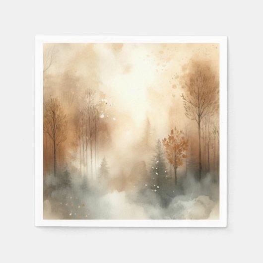 Frosty Herfst Waterverf Forest Decoupage servetten (Voorkant)