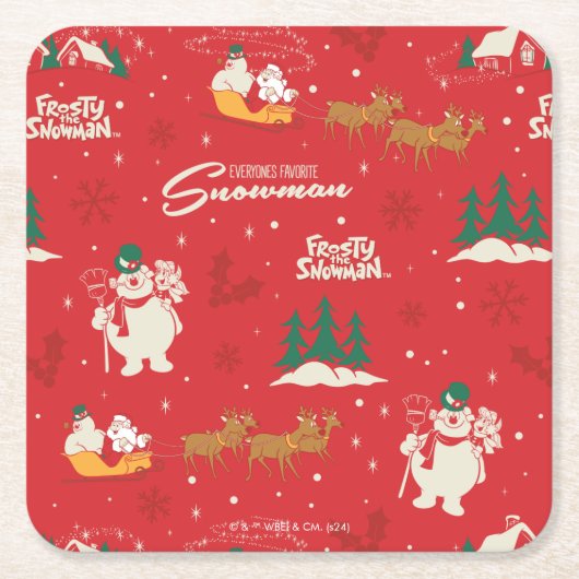 Frosty: het favoriete sneeuwmanpatroon van iederee kartonnen onderzetters (Voorkant)