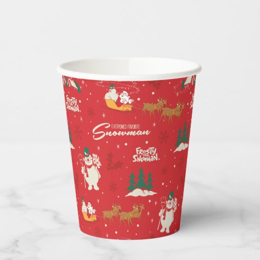 Frosty: het favoriete sneeuwmanpatroon van iederee papieren bekers (Links)
