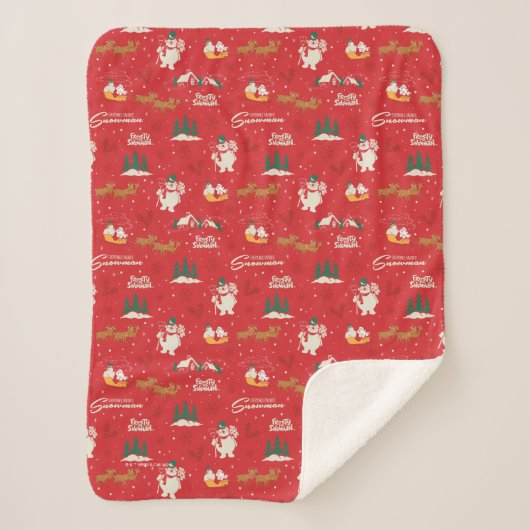 Frosty: het favoriete sneeuwmanpatroon van iederee sherpa deken (Voorkant)