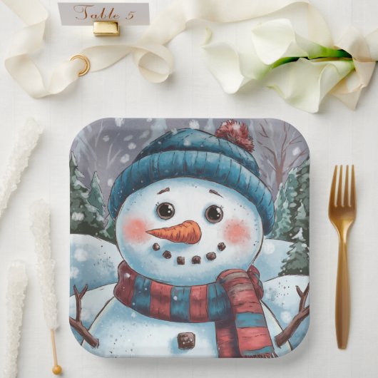 Frosty het Snowman Paper Bord (Huwelijk)