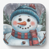 Frosty het Snowman Paper Bord (Voorkant)