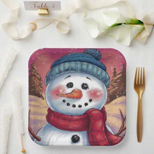 Frosty het Snowman Paper Bord (Huwelijk)