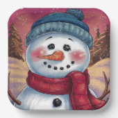 Frosty het Snowman Paper Bord (Voorkant)