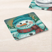 Frosty het Snowman Paper Onderzetter (Schuin)