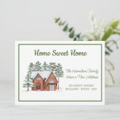 Frosty Homestead Nieuw adres Verhuizen Aankondiging (Staand voorkant)