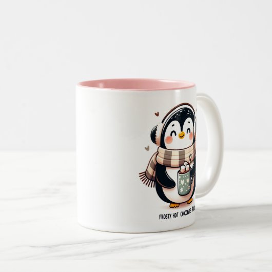Frosty hot chocolade vriend tweekleurige koffiemok (Voorkant rechts)
