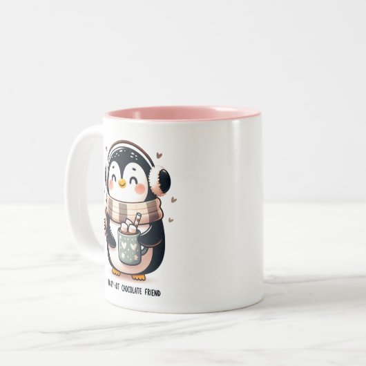 Frosty hot chocolade vriend tweekleurige koffiemok (Voorkant links)