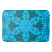 Frosty Ice Blue Snowflake Kaleidoscope Patroon Badmat (Voorkant)